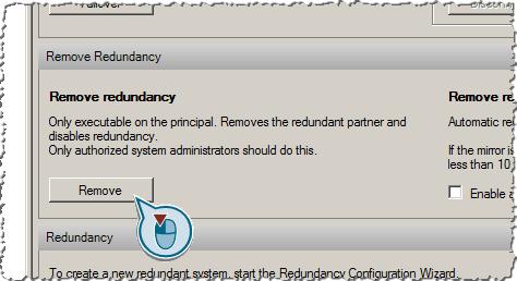 1 Disconnecting the redundancy The following instruction describes step by step how to disconnect the redundancy