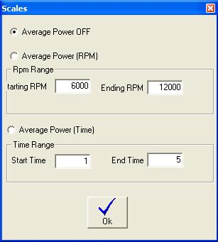 When activated, two small vertical lines will be displayed showing the selected range and a doted horizontal line crossing at the HP power value.