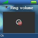 The ringer is switched off when the lowest level is selected in Ring volume, and a mute image is showed in the display as seen below.