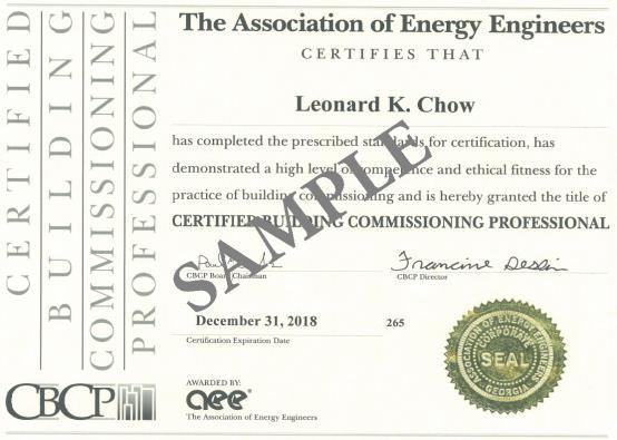 professionals within the energy industry. AEE's certifications are recognized by governmental agencies, including the U.S.