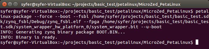 5.11 Generate Boot Image for Zynq Generate BOOT.BIN. Change directory to the PetaLinux project directory <plnx-proj-root>.