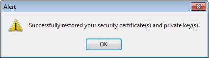 Page : 156/238 If necessary, the window below will ask you the access password to the Mozilla Thunderbird certificate store (see 8.6 to set this password): Click OK. N.B.