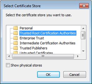 Page : 27/238 Select "Place all certificates in the following store" and click "Browse".