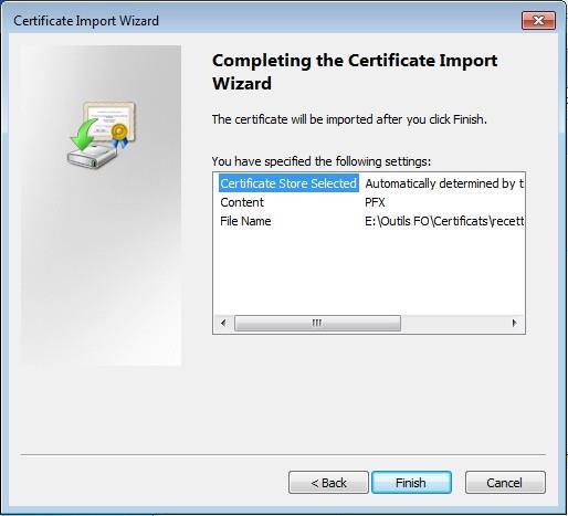 Page : 45/238 Select "Automatically select the certificate store