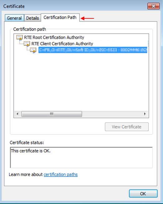 Page : 49/238 It is valid for 3 years from the date of withdrawal. The "Certification Path" tab allows checking the validity of your certificate.