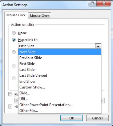 Choose which tab you want to use; Mouse Click