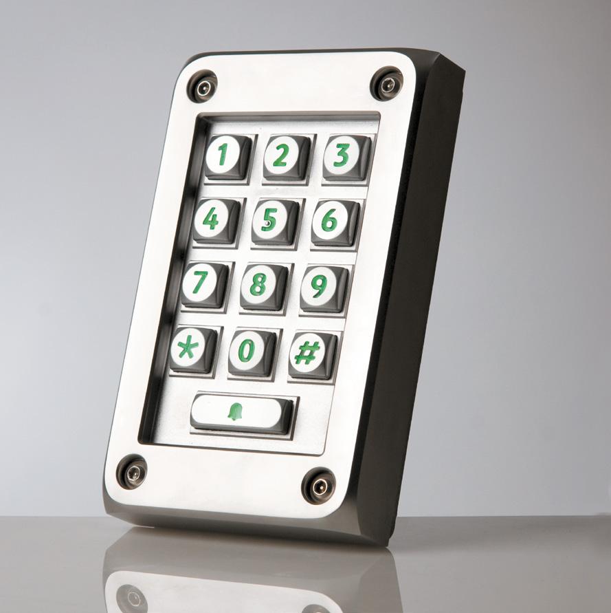 Vandal resistant metal keypad This solid metal, heavy duty keypad has been developed to stand up to abuse and is