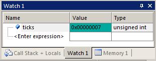 3) Watch and Memory Windows and how to use them: The Watch and Memory windows will display updated variable values in real-time. It does this using ARM CoreSight debugging technology.