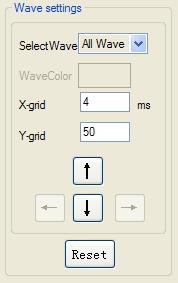 You can adjust the X and Y grid unit each other. Set the value in the X and Y gird box directly, you can set them. When you select one waveform, you can see the unit under the window.