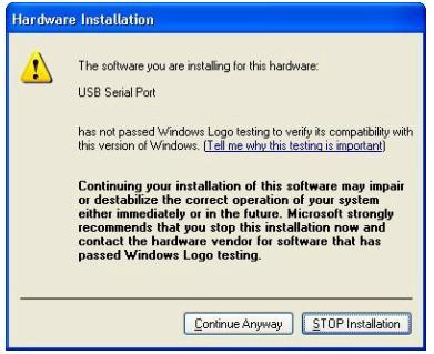 Appendix If Windows XP is configured to warn when unsigned (non-whql certified) drivers are about to be installed, the message dialogue shown in Figure 3-10 will be displayed unless installing a
