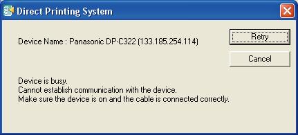 Troubleshooting Unable to print to a device An error message appears if the software is unable to print