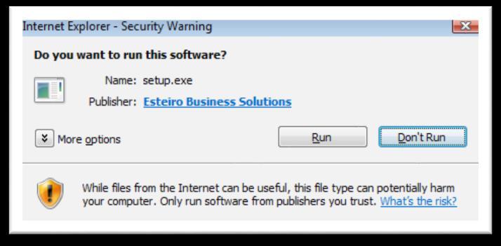 STEP TWO RUNNING THE CLICK-ONCE INSTALLATION Once you have finished downloading the setup file, you will be prompted with a security warning.