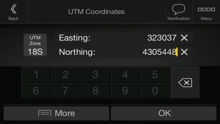 (optional) If necessary, tap then and enter the coordinate in UTM format. Tip! 4.