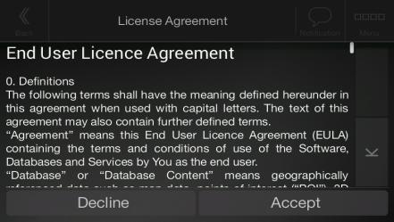 2. Read the end-user license agreement, and tap if you agree with the terms of use. 3.