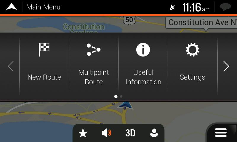 1.4 Navigation menu On the Navigation view, tap to open the Navigation menu.