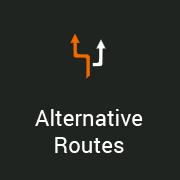 3.3.7 Selecting a route alternative for an existing route To recalculate the planned route with a different route planning method and to compare different route alternatives, perform the following