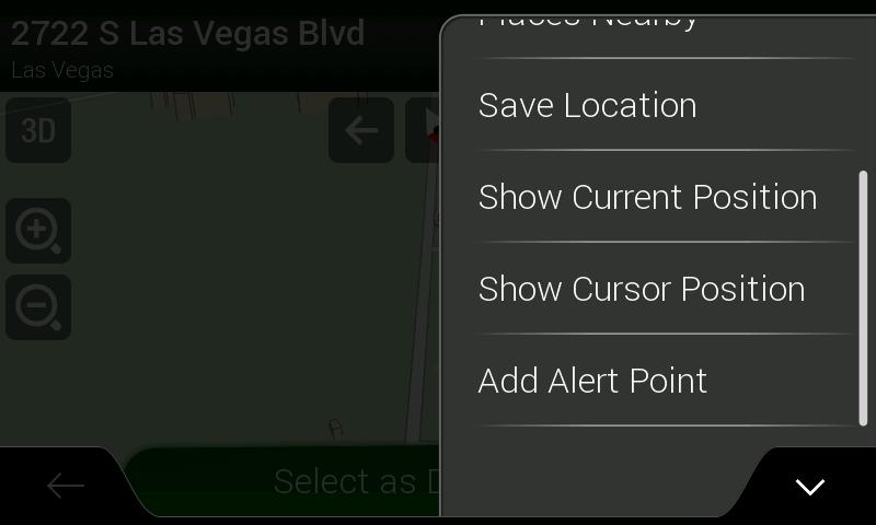 3.5 Adding an Alert Point You can save any map location as an Alert Point, for example a speed camera or a school zone. 1. If you would like to save an Alert Point for the first time, switch on the.