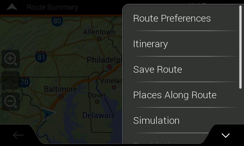 3.6 Running a Simulation To run a simulated navigation that demonstrates the planned route, perform the following steps: 1.