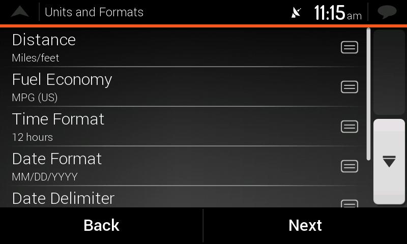 4. If needed, modify the time format and unit settings.
