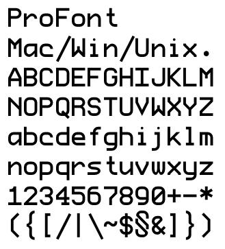 Important Note This is the original readme file of the ProFont distribution for Apple Macintosh.
