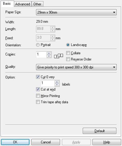 software allows the correct label size to be set. Setting the Printer Driver In the following steps, you will see QL-XXX. Read "XXX" as your printer name.