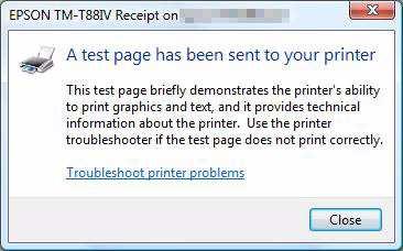 Chapter Installation and Setup 5 6 7 Click the [Print a test page] button to check if the printer functions normally. The following screen appears.