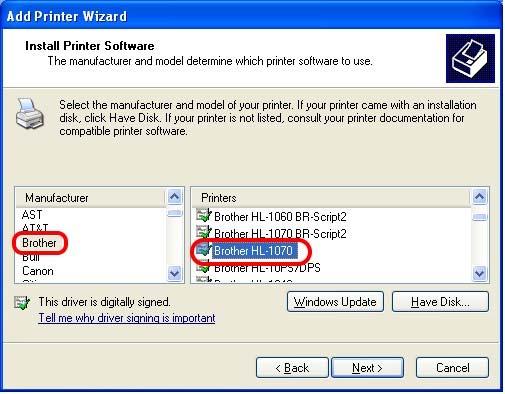 9. Now, your system will ask you to choose right name of the printer that you