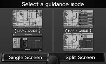 Map Menu Guidance Menu Guidance Mode H ENTER button (on map) Guidance Menu Guidance