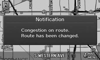 Map Menu Traffic Rerouting Traffic Rerouting When driving to your destination, the system automatically searches for a faster route based on traffic flow information and traffic incidents.