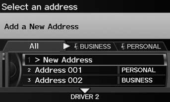 Entering a Destination Address Book Address Book H MENU button Address Book Select an address stored in your address book to use as the destination. 1.