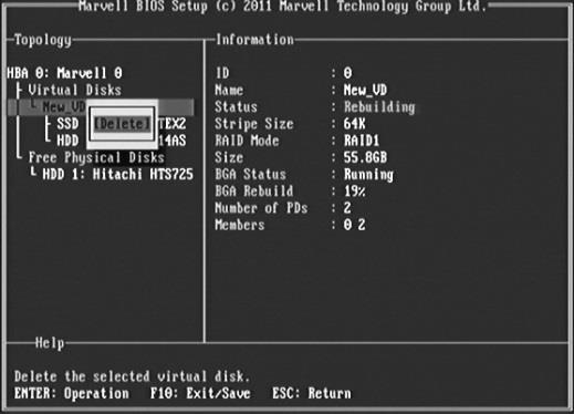 Figure 18 Delete Virtual Disk 2.4 Driver Installation 1. Please insert the CD driver bundle with this msata RAID Card into your CD-ROM drive. 2. At the Windows desktop, click Start, then click Run. 3.