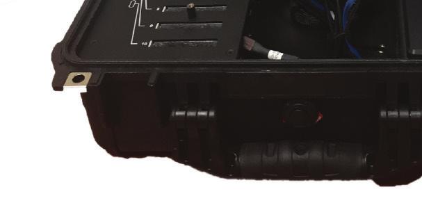 System operates off 110/220 VAC or 12-36 VDC and is enclosed in a rugged Pelican Storm case. Each slot is hot swappable, and includes 1 USB 2.0, and a Mini DP++ connector.