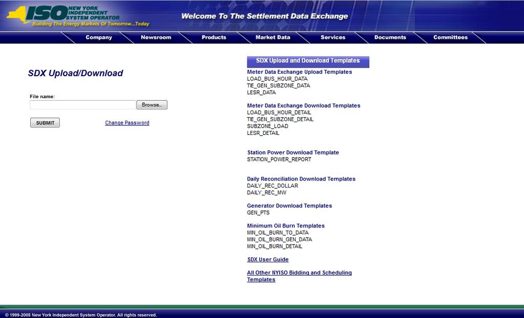 Figure 2-1 SDX Upload and Download Web page 2.