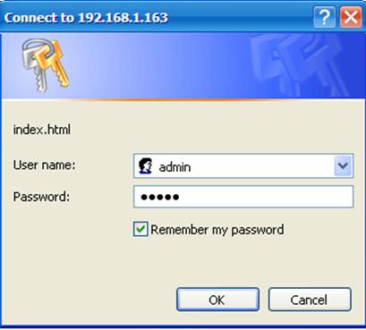Figure 1.7 Enter the username and password Camera supports three-level users management: admin, user and guest.