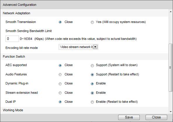 Picture 5-4 Advanced Configuration 2) Go to Settings > System > System Maintenance > Dynamic Plug-in.