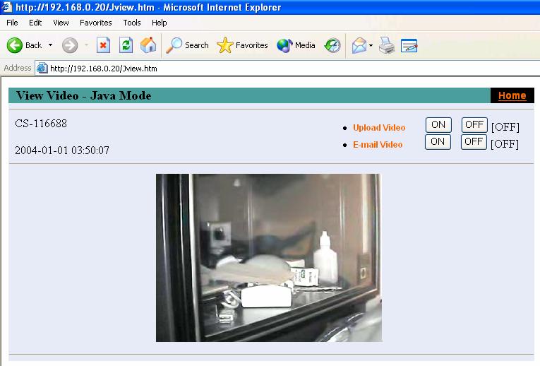 View Image-Java Mode IPCam SECURE300W User s Manual To view video images from the browser, click View Image Java Mode from the Welcome screen to access the video images from Internet Explorer or