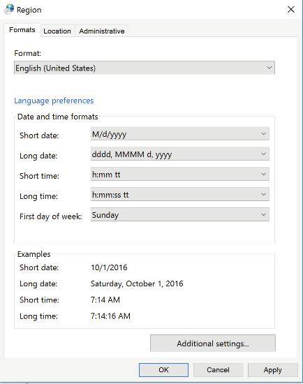 4. Configuring Language Settings (continued) Figure 8. Clock, Language and Region screen. Various settings for time, language and number formats can be accessed from this screen. 7.