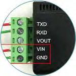 6 USB-232TTLMOS Product Manual 3.3V Logic Level Logic Level is determined by the external DC voltage value applied on the Pin#4 of the 5-pin Terminal Blocks. If 2.