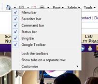 Turn on Tools Menu, IE 9 and IE 10: If you don t see the Tools option in your browser window, right click on the home page