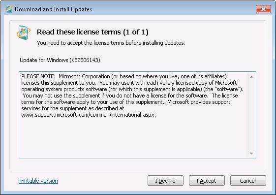 c. The update package, Windows Management Framework