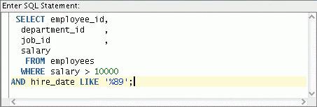 To format the SQL code, right-click in the statement area, and select Format.