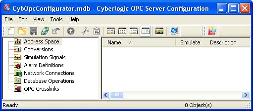 Main Server Features When you open the Cyberlogic OPC Server Configuration editor, you will find several main trees. These trees represent the main areas that you will configure.
