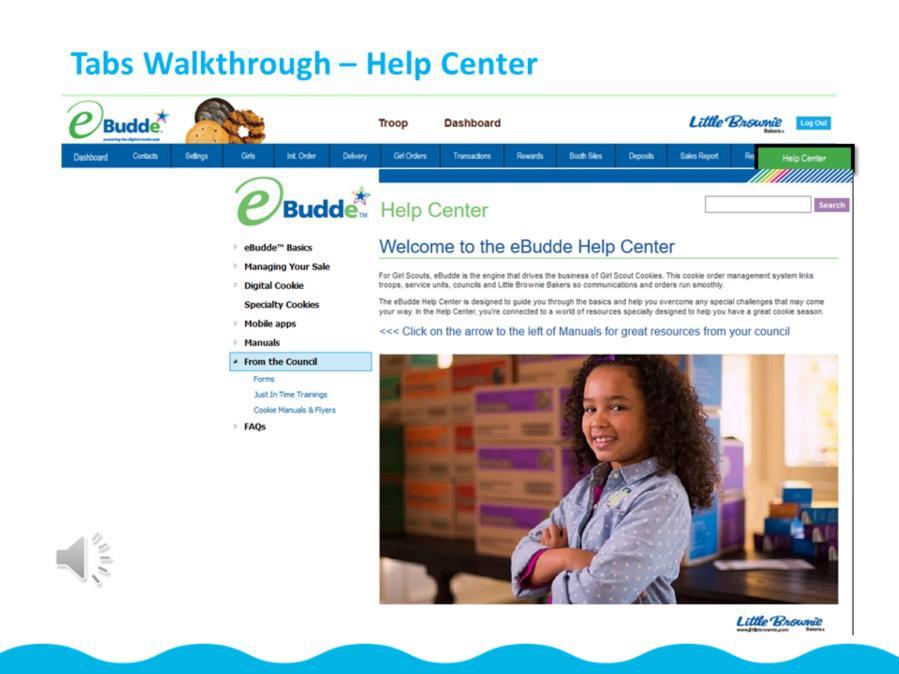 And Finally the ebudde Help Center!