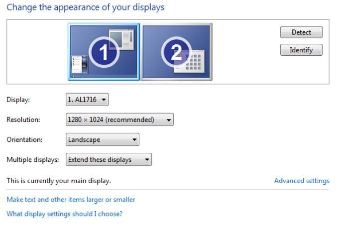 Working with Multiple Monitors Once the monitors are in their correct locations, you can change individual monitor options by selecting a monitor at the top of the