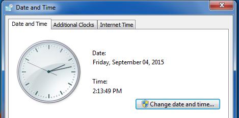 Changing the Date and Time Click Clock, Language, and Region and then click Set the time and date under the Date and Time heading: Now click the Change date and time button: You can also