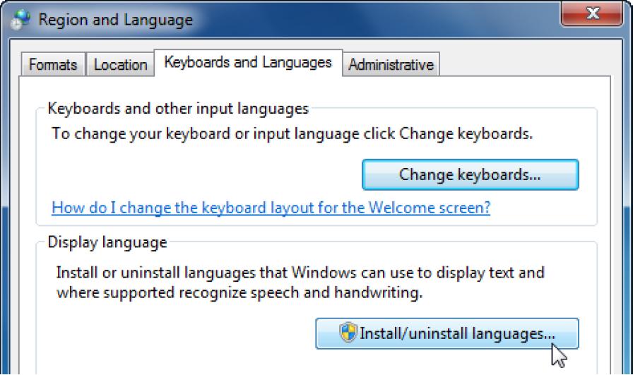 Changing Windows Interface Language Next, click Install/uninstall languages: https://daf.