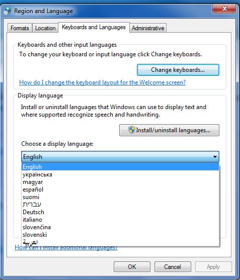 Changing Windows Interface Language Once you've installed the required language, you can choose it from