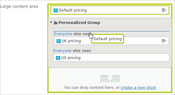 Managing content 95 Personalize each block within the group by applying the appropriate visitor group.