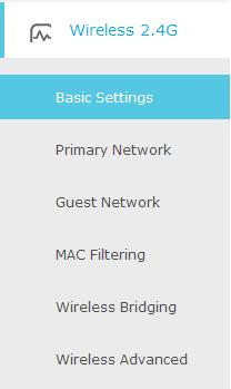 5.4 Wireless 2.4G TC-W7960 300Mbps Wireless N DOCSIS 3.0 Cable Modem Router User Guide Figure 5-13 Choose menu Advanced Wireless 2.