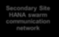 Primary Site HANA swarm communication network SAP HANA Application Secondary Site HANA swarm communication network For scale-out HANA nodes require internode communication For scale-out HANA nodes